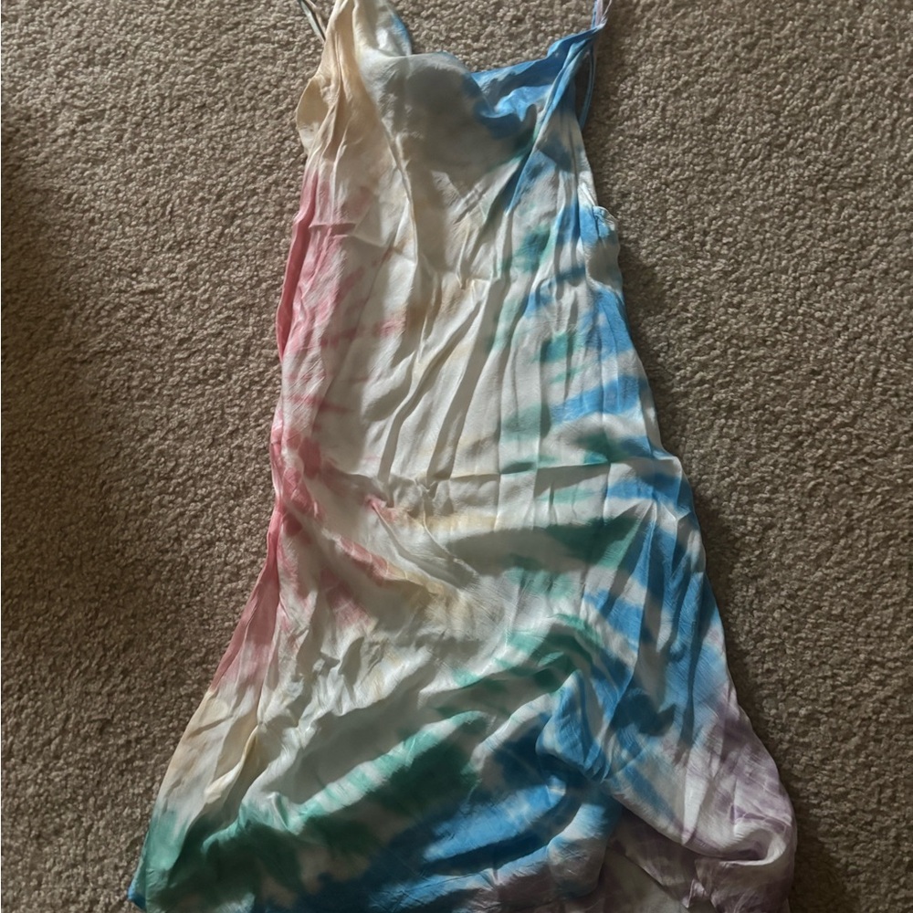 tie dye cowl neck dress